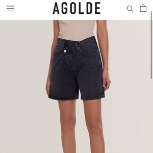 AGOLDE cross cross Jean shorts